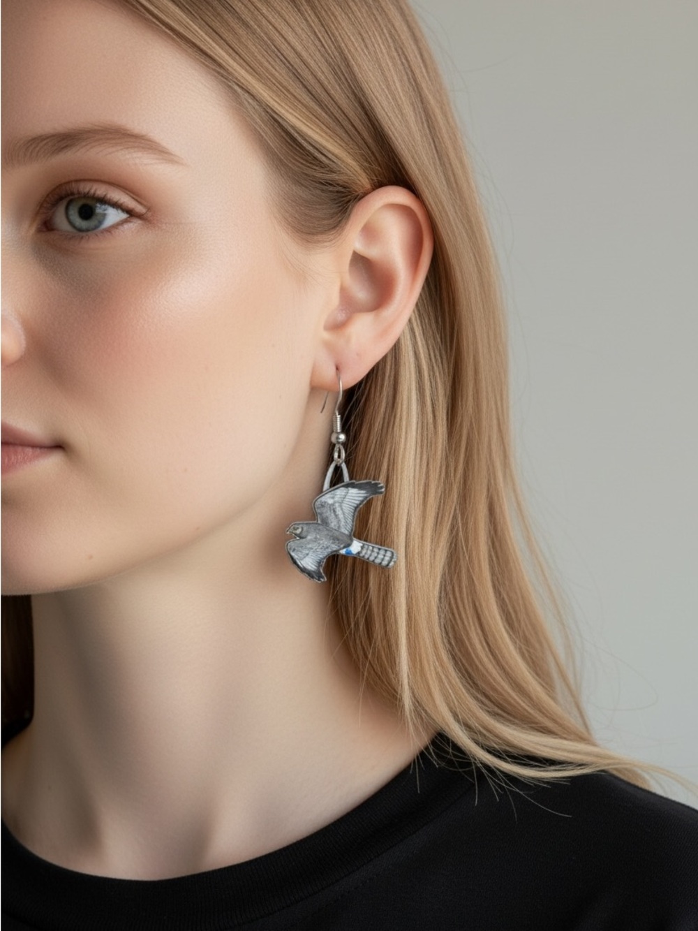10/8 Silver Bird Dangle Earrings - Women Jewelry